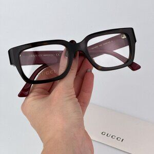 Gucci GG1666O 006 BRAND NEW Sunglasses Havana Red Women Square